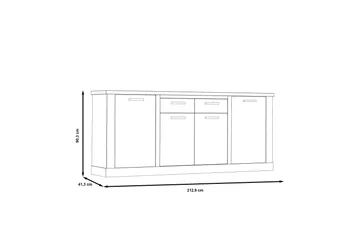 Talebi Skänk 41x213 cm - Brun/Vit - Products - Förvaring - Förvaringsmöbler - Sideboard & skänk