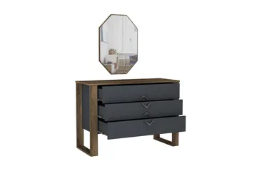 Tera Home Byrå + Spegel - Valnöt/Mörkgrå - Products - Förvaring - Förvaringsmöbler - Byrå