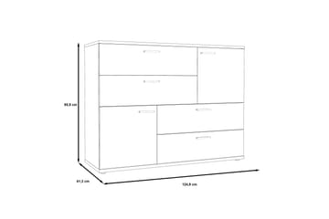 Waunifor Byrå 125 cm - Brun/Vit - Products - Förvaring - Förvaringsmöbler - Byrå