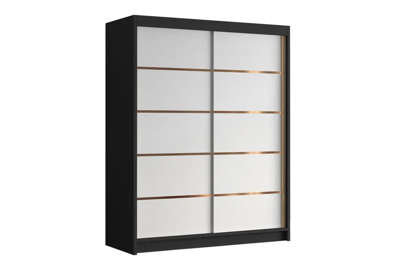 Emet Garderob 150x200 cm, Vit/Svart