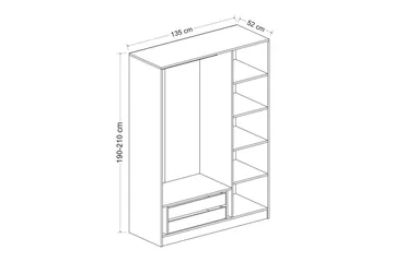 Fruitland Garderob 135 cm - Ek - Products - Förvaring - Garderober & garderobssystem - Garderobsskåp