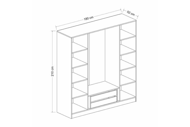 Fruitland Garderob 180 cm - Antracit - Products - Förvaring - Garderober & garderobssystem - Garderobsskåp