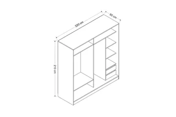 Fruitland Garderob 220 cm - Svart/Brun - Products - Förvaring - Garderober & garderobssystem - Garderobsskåp
