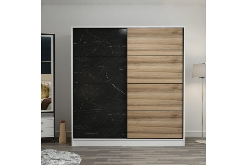 Fruitland Garderob 220 cm - Svart/Brun - Products - Förvaring - Garderober & garderobssystem - Garderobsskåp
