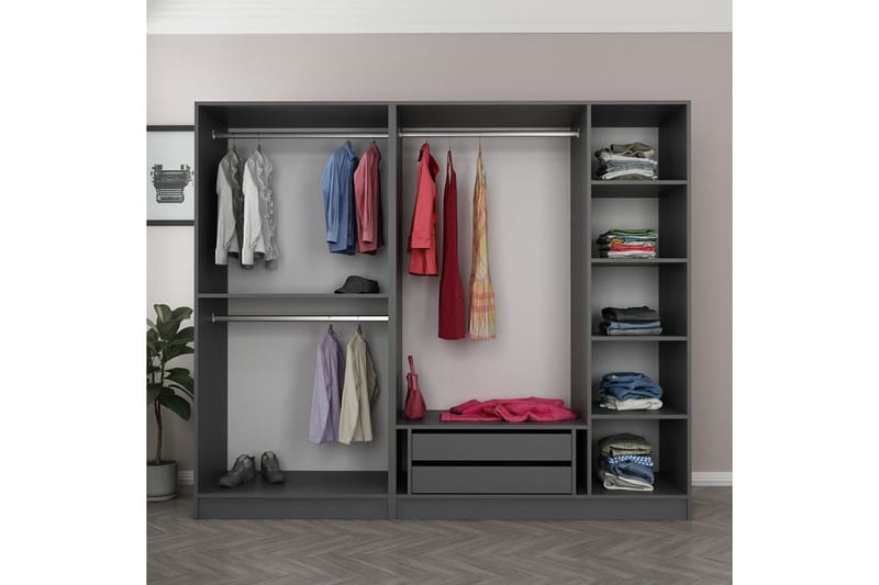 Fruitland Garderob 225 cm - Antracit - Products - Förvaring - Garderober & garderobssystem - Garderobsskåp