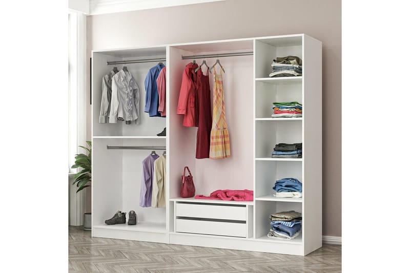 Fruitland Garderob 225 cm - Vit - Products - Förvaring - Garderober & garderobssystem - Garderobsskåp