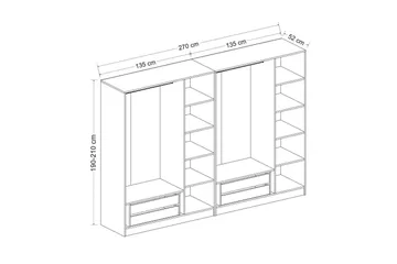 Fruitland Garderob 270 cm - Antracit - Products - Förvaring - Garderober & garderobssystem - Garderobsskåp