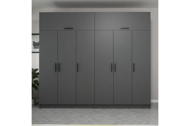 Fruitland Garderob 270 cm - Antracit - Products - Förvaring - Garderober & garderobssystem - Garderobsskåp