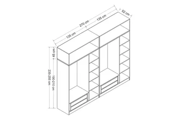 Fruitland Garderob 270 cm - Brun - Products - Förvaring - Garderober & garderobssystem - Garderobsskåp