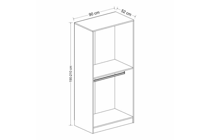 Fruitland Garderob 90 cm - Vit - Products - Förvaring - Garderober & garderobssystem - Garderobsskåp