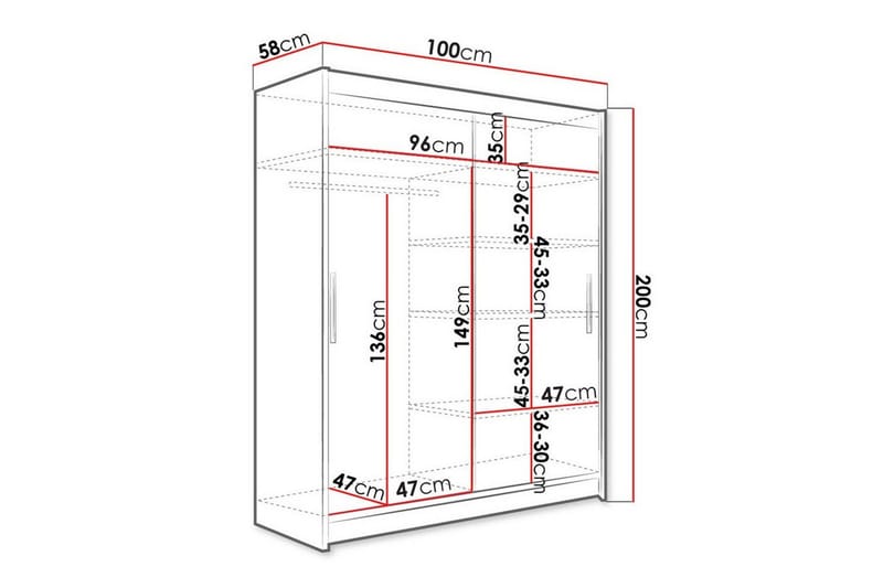 Glenmore Garderob - Svart - Products - Förvaring - Garderober & garderobssystem - Garderobsskåp