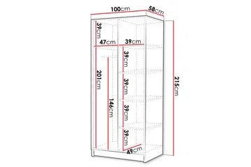 Julissa Garderob 100 cm - Svart - Products - Förvaring - Garderober & garderobssystem - Garderobsskåp
