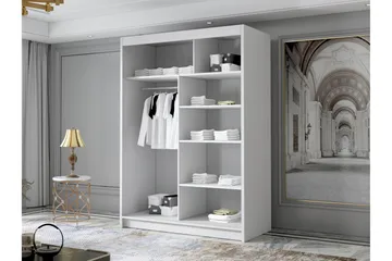 Lungos Garderob 120x200 cm - Svart/Vit - Products - Förvaring - Garderober & garderobssystem - Garderobsskåp