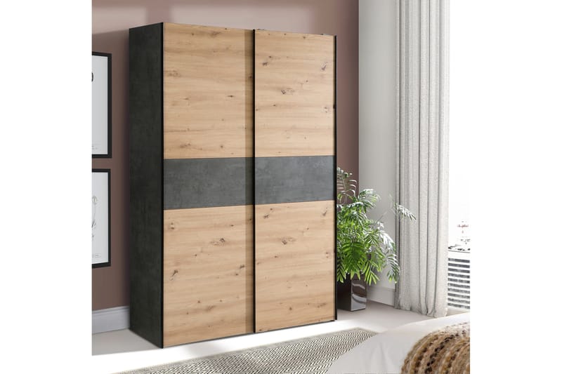 Shipts Garderob 62x120 cm - Ljus Natur/Grå - Products - Förvaring - Garderober & garderobssystem - Garderobsskåp