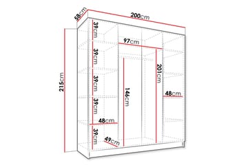 Vadstena Garderob 200 cm - Svart - Products - Förvaring - Garderober & garderobssystem - Garderobsskåp