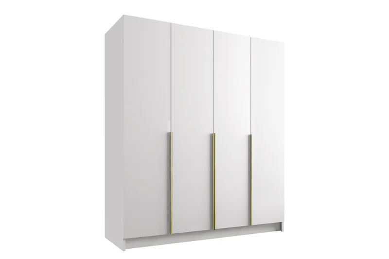 Vadstena Garderob 200 cm, Vit/Guld