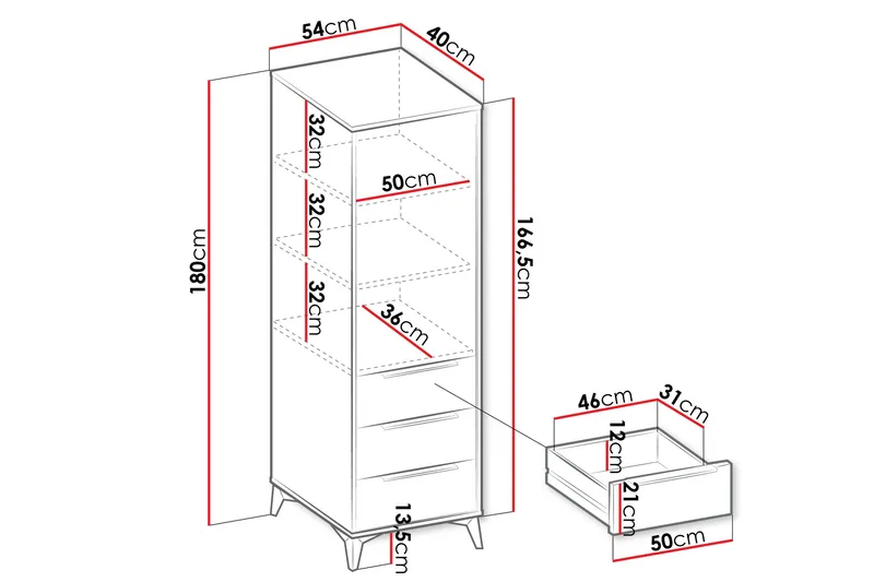 Vemdalen Garderob 54 cm - Sand beige - Products - Förvaring - Garderober & garderobssystem - Garderobsskåp