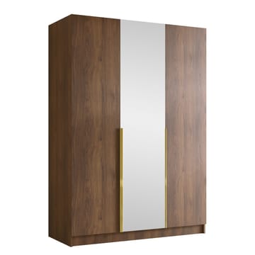 Herrljunga Garderob med Spegel 150x215 cm - Brun/Guld/Spegel - Products - Förvaring - Garderober & garderobssystem