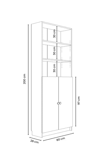 Lenvo Bokhylla 200 cm - Products - Förvaring - Hylla - Bokhylla