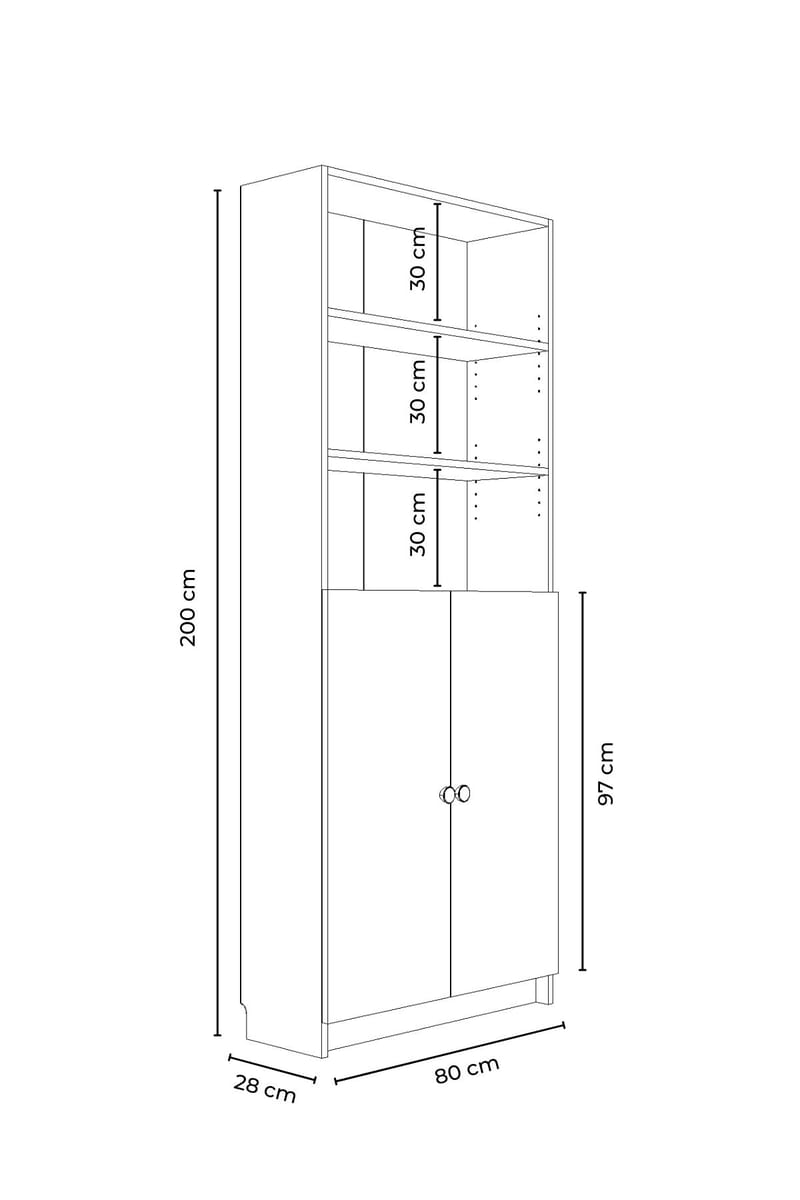 Lenvo Bokhylla 200 cm - Products - Förvaring - Hylla - Bokhylla