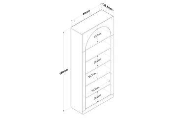 Eimar Bokhylla 80 cm - Vit - Products - Förvaring - Hylla - Bokhylla