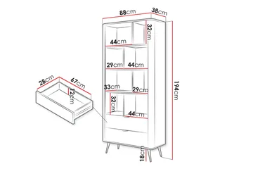 Forba Bokhylla 88 cm - Svart - Products - Förvaring - Hylla - Bokhylla