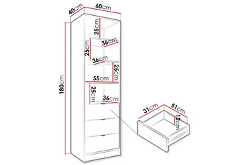 Gudelia Bokhylla 60x40 cm - Vit - Products - Förvaring - Hylla - Bokhylla