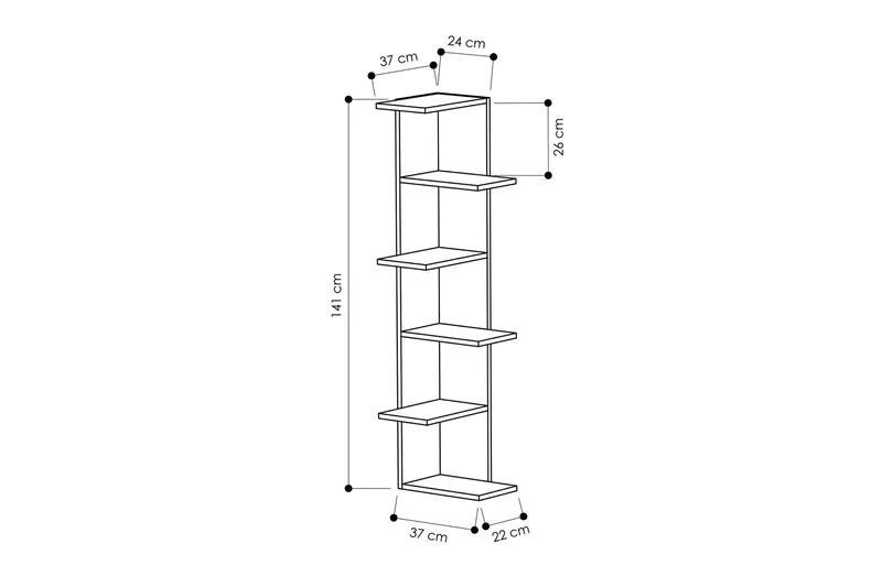 Homitis Bokhylla - Vit - Products - Förvaring - Hylla - Hörnhylla