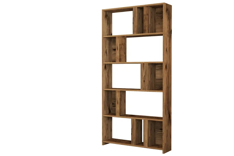 Timiza Bokhylla 90x20 cm 5 Hyllor - Mörkbrun - Products - Förvaring - Hylla - Bokhylla