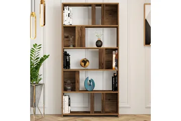 Timiza Bokhylla 90x20 cm 5 Hyllor - Mörkbrun - Products - Förvaring - Hylla - Bokhylla