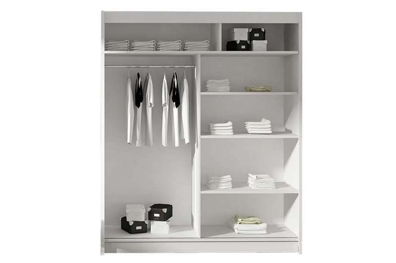 Leila Garderob 150 cm Skjutdörrar Svängd Spegel - Ek/Spegel - Products - Förvaring - Garderober & garderobssystem