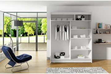 Leila Garderob 150 cm Skjutdörrar Svängd Spegel - Ek/Spegel - Products - Förvaring - Garderober & garderobssystem