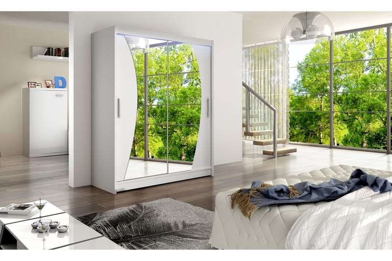 Leila Garderob med Spegel 150x200 cm - Vit - Products - Förvaring - Garderober & garderobssystem