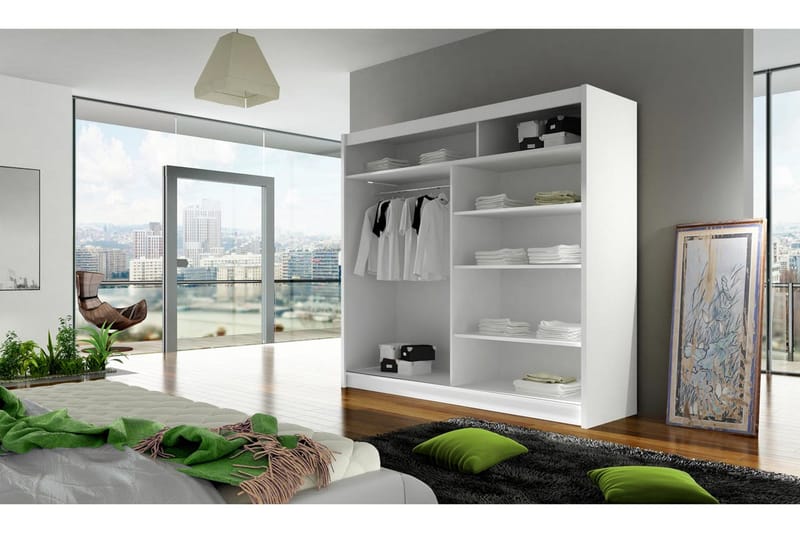 Prag Garderob med Spegel 180x215 cm - Vit - Products - Förvaring - Garderober & garderobssystem