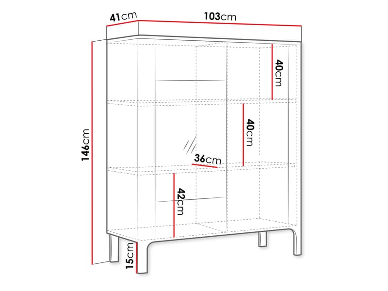 Aggarwal Vitrinskåp 103 cm - Products - Förvaring - Skåp - Vitrinskåp