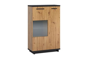 Ingram Vitrinskåp 40x90 cm - Ek/Svart - Products - Förvaring - Skåp - Vitrinskåp