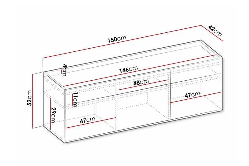 Rathmore Highboard Ljusgrå - Products - Förvaring - Skåp - Förvaringsskåp