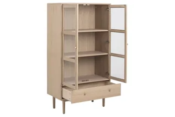 Salama Vitrinskåp 40 cm djup 80 cm bred 144,8 cm hög Trä - Vit - Products - Förvaring - Skåp - Vitrinskåp