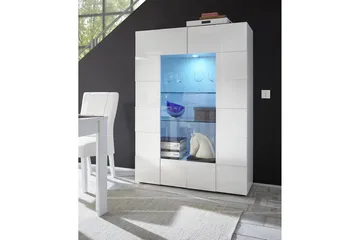 Tabor Vitrinskåp 42 cm djup 121 cm bred 166 cm hög Ljust Trä - Vit Högglanslack - Products - Förvaring - Skåp - Vitrinskåp