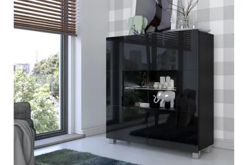 Tessan Vitrinskåp 100x107 cm - Svart - Products - Förvaring - Skåp - Vitrinskåp