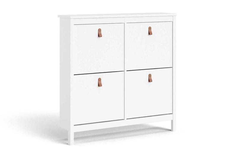 Vallvidera Skoskåp 25x102 cm, Vit/Natur