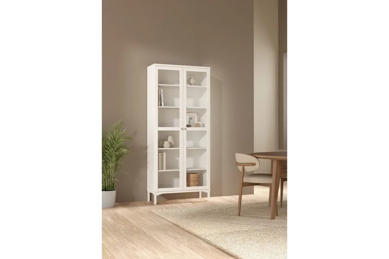 Valnorin Vitrinskåp 89x203 cm - Vit - Products - Förvaring - Skåp - Vitrinskåp