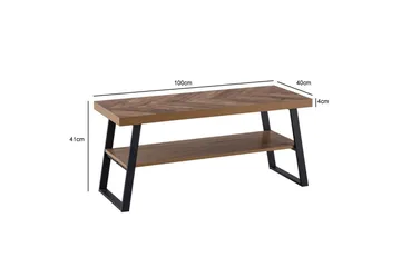 Bänk Wohnling Ekfiskbensdekor med hylla Stabil metallram Modern look - Products - Förvaring - Skoförvaring - Skobänk & skohylla med bänk