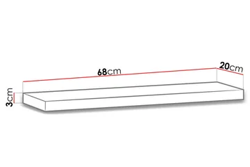 Ines Hylla 20x68 cm - Svart - Products - Förvaring - Småförvaring - Väggförvaring