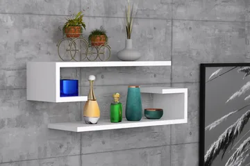 Sergoit Vägghylla 60x20 cm 4 Hyllor - Vit - Products - Förvaring - Småförvaring - Väggförvaring