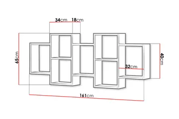 Trio Vägghylla 161x18x65 cm - Beige - Products - Förvaring - Småförvaring - Väggförvaring