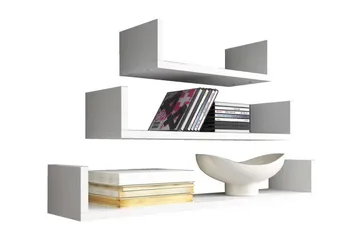 Trio Vägghylla, Grå/Vit