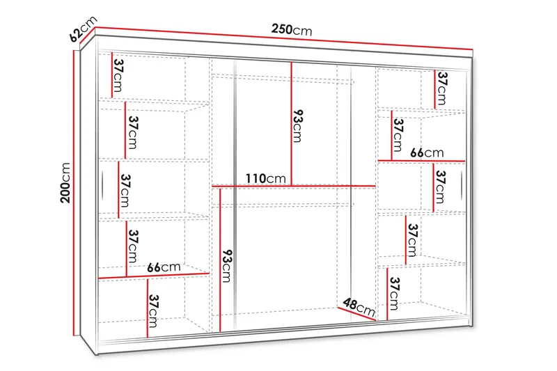 Tallmo Garderob m. Spegel 250x200 cm - Products - Förvaring - Garderober & garderobssystem