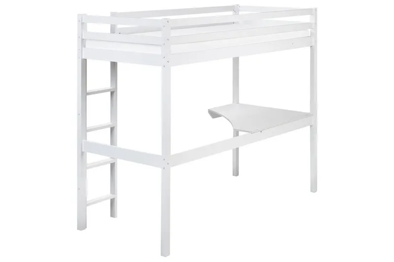 Högsäng med skrivbord Loury - Vit - Products - Möbler - Barnmöbler - Barnsäng & juniorsäng - Loftsäng barn