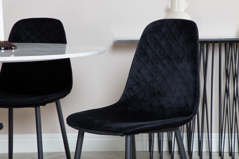 Admira Matgrupp 106 cm Rund inkl 4 Ypas Stolar - Marmor/Vit/Svart - Products - Möbler - Bord & matgrupp - Matgrupp